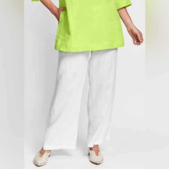 Flax Floods Linen Pants Size Large White - Picture 3 of 16